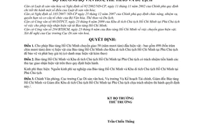 Quyết định 2374/QĐ-BVHTTDL cho phép Bảo tàng Hồ Chí Minh chuyển giao hiện vật khu di tích Chủ tịch Hồ Chí Minh Phủ Chủ tịch