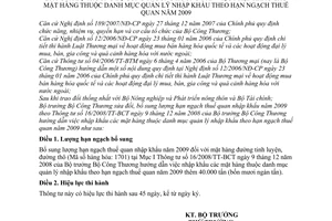 Thông tư 18/2009/TT-BCT sửa đổi 16/2008/TT-BCT nhập khẩu hàng danh mục quản lý nhập khẩu hạn ngạch thuế quan năm 2009
