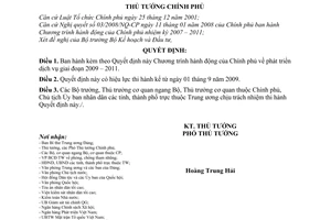 Quyết định 961/QĐ-TTg ban hành Chương trình hành động Chính phủ phát triển dịch vụ giai đoạn 2009-2011