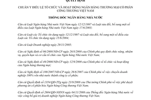 Quyết định 1573/QĐ-NHNN 2009 điều lệ tổ chức hoạt động Ngân hàng Công thương Việt Nam