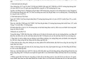 Thông báo 1133/TB-DPMT tình hình dịch cúm A H1N1