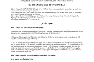 Quyết định 4505/QĐ-BGDĐT phân công công tác Bộ trưởng Thứ trưởng