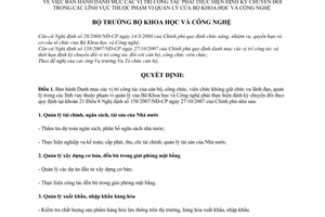 Quyết định 1202/QĐ-BKHCN danh mục vị trí công tác thực hiện định kỳ chuyển đổi lĩnh vực thuộc quản lý Bộ Khoa học Công nghệ