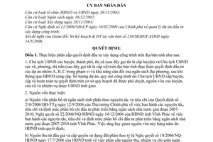 Quyết định 43/2009/QĐ-UBND thực hiện phân cấp quyết định đầu tư xây dựng công trình trên địa bànTỉnh Vĩnh Phúc