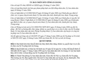 Quyết định 25/2009/QĐ-UBND chức năng nhiệm vụ quyền hạn cơ cấu Sở Tư pháp