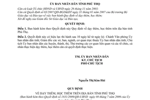 Quyết định 1831/2009/QĐ-UBND  dạy thêm học thêm