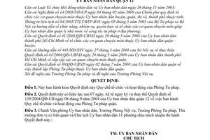 Quyết định 06/2009/QĐ-UBND quy chế tổ chức hoạt động Phòng Tư pháp quận 12