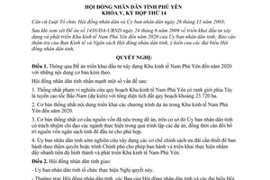 Nghị quyết 129/2009/NQ-HĐND đầu tư xây dựng phát triển Khu kinh tế Nam Phú Yên 2020