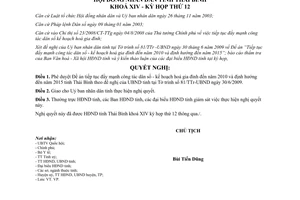 Nghị quyết 26/NQ-HĐND năm 2009 phê duyệt Đề án tiếp tục đẩy mạnh công tác dân số