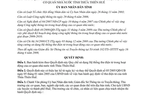 Quyết định 1373/QĐ-UBND 2009 Quy chế sử dụng hệ thống thư điện tử hoạt động cơ quan nhà nước Thừa Thiên Huế