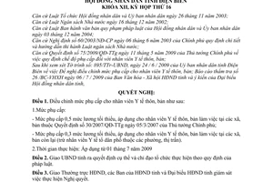 Nghị quyết 164/2009/NQ-HĐND điều chỉnh mức phụ cấp cho nhân viên Y tế thôn, bản