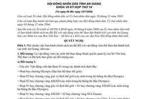 Nghị quyết 12/2009/NQ-HĐND ưu đãi vận động viên thành tích cao An Giang