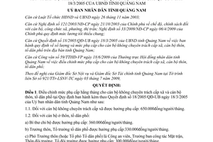 Quyết định 19/2009/QĐ-UBND điều chỉnh phụ cấp cán bộ không chuyên trách Quảng Nam