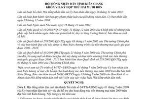 Nghị quyết 71/2009/NQ-HĐND chi hỗ trợ hoạt động xúc tiến thương mại Kiên Giang