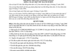 Nghị quyết 68/2009/NQ-HĐND chỉ tiêu vốn đầu tư xây dựng cơ bản 2009 Kiên Giang