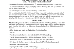 Nghị quyết 69/2009/NQ-HĐND phân bổ sử dụng nguồn vốn xổ số kiến thiết 2009 Kiên Giang