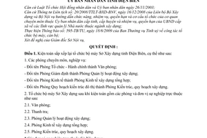 Quyết định 1130/QĐ-UBND kiện toàn sắp xếp lại tổ chức bộ máy Sở Xây dựng