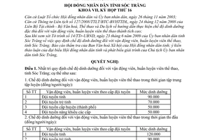 Nghị quyết 06/2009/NQ-HĐND chế độ dinh dưỡng vận động viên