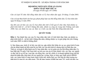 Nghị quyết 01/2009/NQ-HĐND nhiệm vụ kinh tế xã hội 6 tháng cuối năm 2009