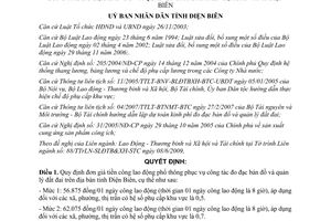 Quyết định 1137/QĐ-UBND 2009 đơn giá thuê lao động phục vụ đo đạc bản đồ quản lý đất đai Điện Biên