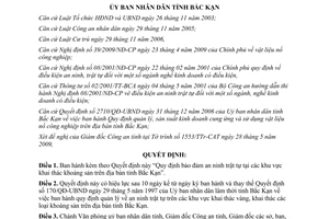 Quyết định 2156/2009/QĐ-UBND bảo đảm an ninh trật tự tại các khu vực khai thác khoáng sản Bắc Kạn