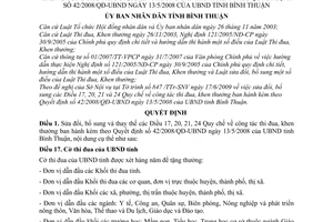 Quyết định 42/2009/QĐ-UBND sửa đổi công tác thi đua, khen thưởng