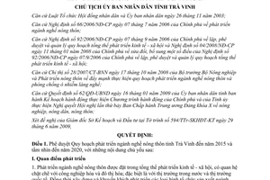 Quyết định 1307/QĐ-UBND 2009 Quy hoạch phát triển ngành nghề nông thôn Trà Vinh 2015 tầm nhìn 2020