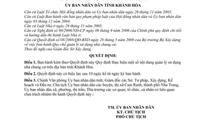 Quyết định 58/2009/QĐ-UBND thực hiện nội dung quản lý sử dụng nhà chung cư