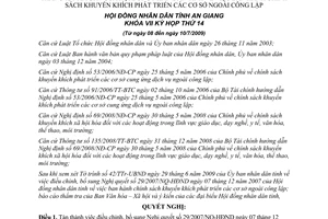 Nghị quyết 10/2009/NQ-HĐND điều chỉnh Nghị quyết 29/2007/NQ-HĐND An Giang