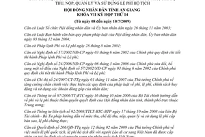 Nghị quyết 09/2009/NQ-HĐND điều chỉnh Nghị quyết 29/2006/NQ-HĐND