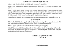 Quyết định 14/2009/QĐ-UBND chức năng nhiệm vụ Chi cục Phát triển nông thôn Quảng Trị