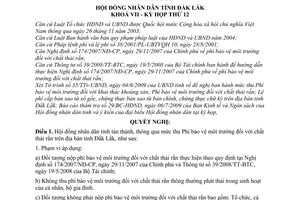 Nghị quyết 02/2009/NQ-HĐND mức thu phí bảo vệ môi trường chất thải rắn trên địa bàn tỉnh Đắk Lắk