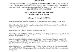 Nghị quyết 04/2009/NQ-HĐND điều chỉnh Nghị quyết 02/2007/NQ-HĐND mức thu nộp