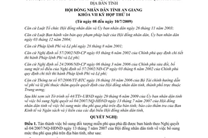 Nghị quyết 11/2009/NQ-HĐND bổ sung mức thu phí qua phà An Giang