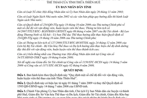 Quyết định 1400/QĐ-UBND năm 2009 chế độ đối với vận động viên huấn luyện viên