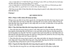 Thông tư 44/2009/TT-BCA thực hiện dân chủ trong công tác quản lý xuất, nhập cảnh Công an nhân dân