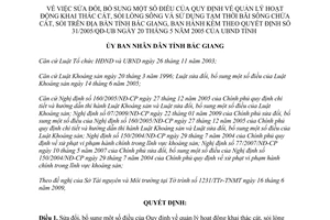 Quyết định 55/2009/QĐ-UBND sửa đổi quy định quản lý hoạt động khai thác cát