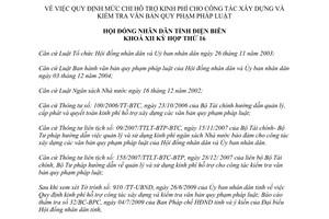 Nghị quyết 161/2009/NQ-HQND chi hỗ trợ kinh phí xây dựng kiểm tra văn bản Điện Biên