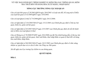 Quyết định 1383/QĐ-TCHQ Quy trình nghiệp vụ kiểm tra sau thông quan