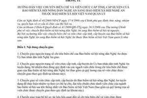 Thông tư 07/2009/TT-BNV chuyển biên chế viên chức cấp tỉnh, huyện Bảo hiểm xã hội nông dân Nghệ An
