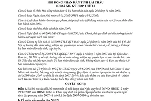 Nghị quyết 147/2009/NQ-HĐND sửa đổi Nghị quyết 76/2006/NQ-HĐND12 Lai Châu