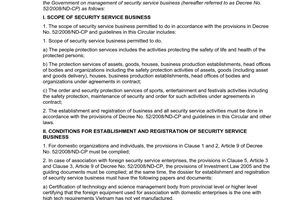 Circular No. 45/2009/TT-BCA(C11) guiding decree management of security service business