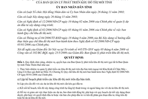 Quyết định số 1412/QĐ-UBND 2009 quyền hạn cơ cấu Ban Quản lý khu đô thị mới Thừa Thiên Huế
