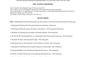 Quyết định 1004/QĐ-TTg thành lập Ban Chỉ đạo Đại hội đại biểu dân tộc thiểu số Việt Nam