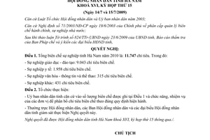 Nghị quyết 02/NQ-HĐND tổng biên chế sự nghiệp Hà Nam 2010