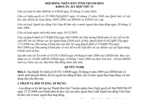 Nghị quyết 129/2009/NQ-HĐND khuyến khích hỗ trợ người lao động Thanh Hóa