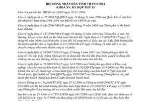 Nghị quyết 128/2009/NQ-HĐND di dân và tái định cư Khu kinh tế Nghi Sơn Thanh Hóa