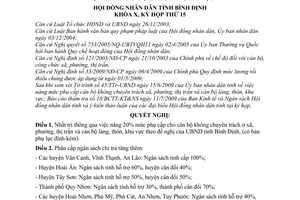 Nghị quyết 14/2009/NQ-HĐND nâng mức phụ cấp cán bộ không chuyên trách ở xã, phường, thị trấn làng, thôn, khu vực
