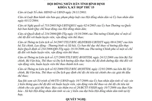 Nghị quyết 18/2009/NQ-HĐND chế độ huấn luyện viên vận động viên Bình Định