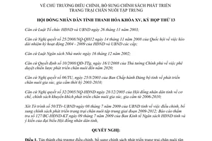 Nghị quyết 131/2009/NQ-HĐND khuyến khích phát triển trang trại chăn nuôi tập trung Thanh Hóa